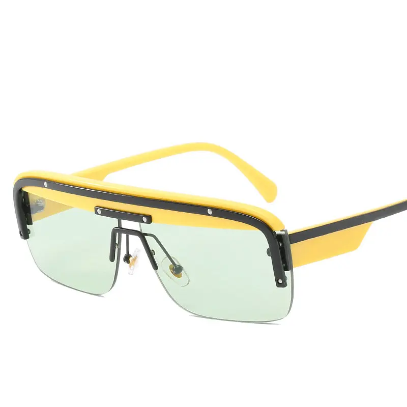 Винтажные маленькие квадратные солнцезащитные очки для женщин, фирменный дизайн, ретро леопардовая оправа, прямоугольные солнцезащитные очки для женщин, UV400 Shades FML - Цвет линз: green yellow