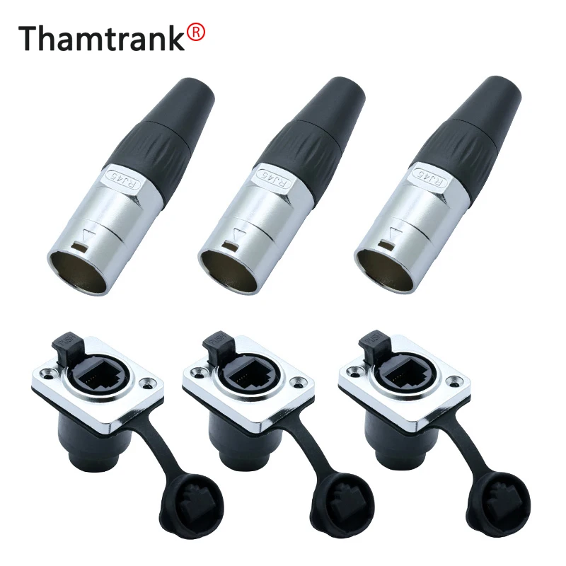 10 шт. водонепроницаемый металлический разъем RJ45 для монтажа на панели |