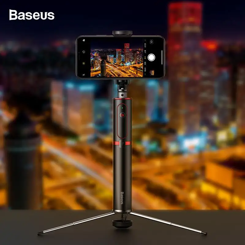 

DSstyles Baseus Bluetooth Selfie Stick Tripod Wireless Self Stick for iPhone X Xiaomi mi Huawei Samsung