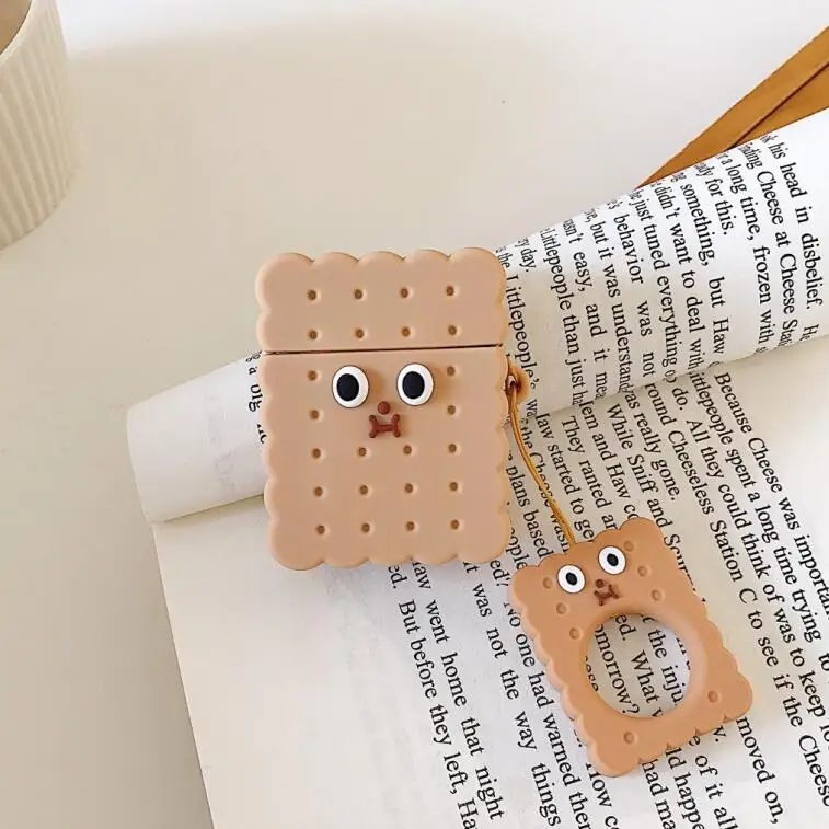 

Cracker Cookie Biscuit Chain Soft Silicone Case Cover For AirPods