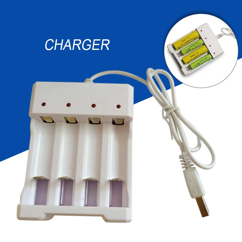 4 слота универсальное USB-выходное зарядное устройство для батарей AA/AAA