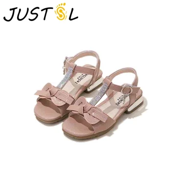 

JUSTSL Girls Princess Shoes 2020 Spring Summer New Bow Soft Bottom Sandals Non-slip Sandals Wild Princess Sandals