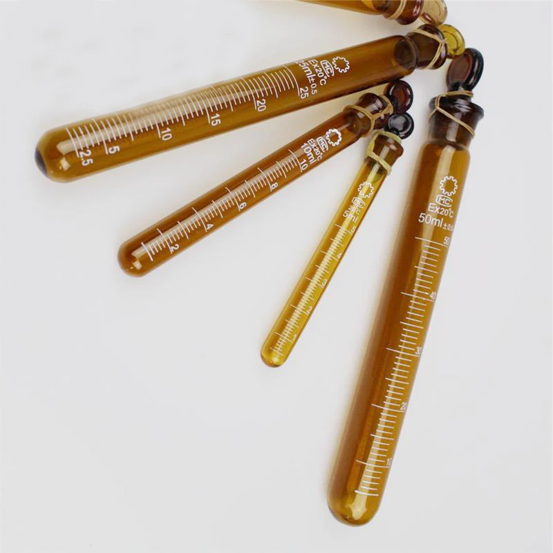 

2pcs/lot 10ml Brown Lucifugal Glass Test Tube with Plug Calibration Test tube Lucifugal Free Shipping