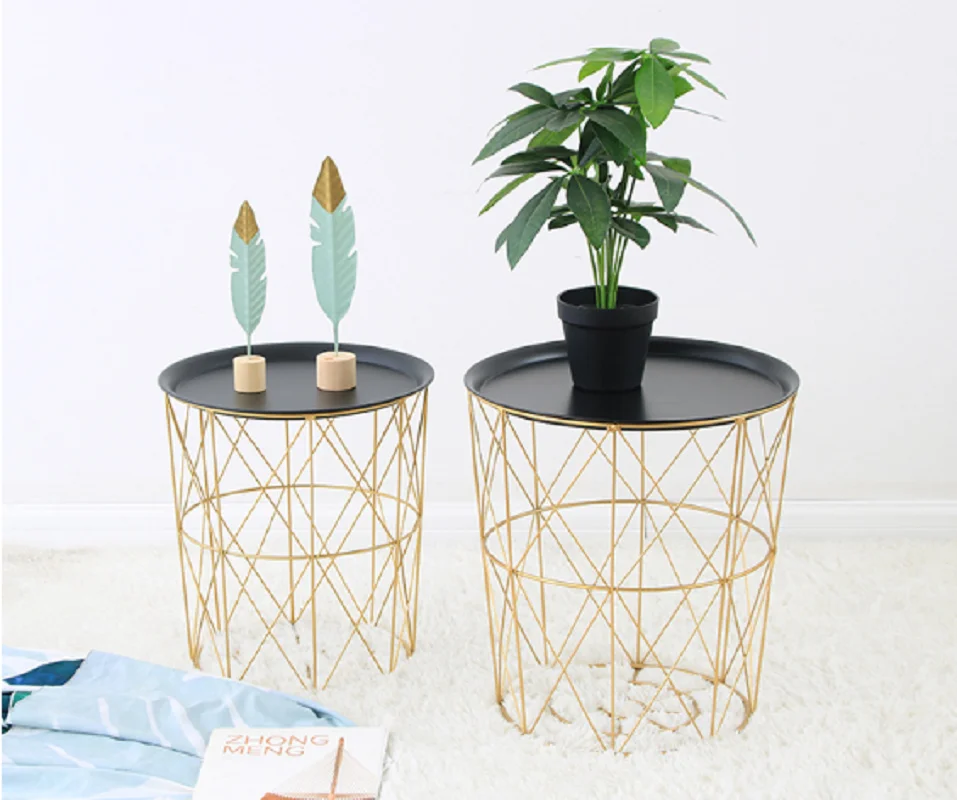 K-Star Metal Coffee Table Living Room Sofa Side Table Storage Basket Tea Desk Console Table Minimalist Furniture Tv Tray afbeelding