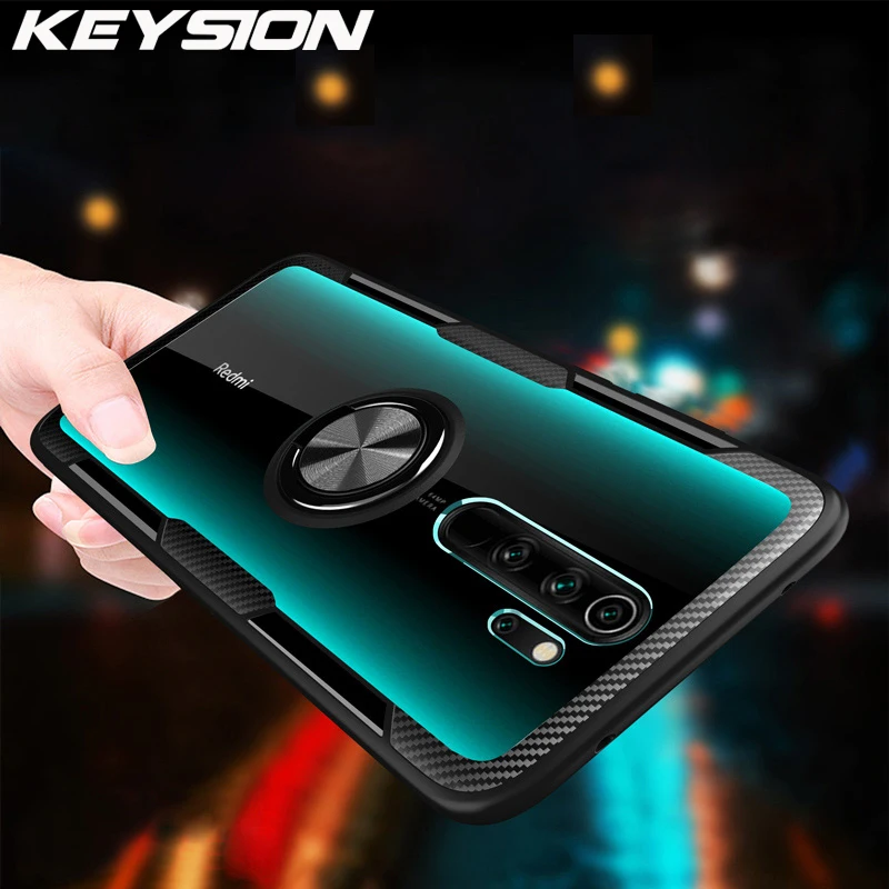 

KEYSION Magnetic Ring Case for Redmi Note 8 Pro 7 7S K20 Clear Shockproof Phone back Cover for Xiaomi Mi 9T Pro Mi 9 SE Mi8 Lite