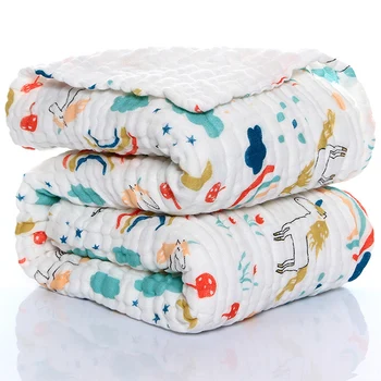 

6 Layer Pumi gauze Bath Towel Muslin Swaddle Baby Blanket Swaddling 100% Cotton Swaddle Wrap for Newborn Baby bedding 110x110cm