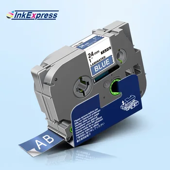 

24mm TZe-555 Labels White on Blue For Brother P touch TZe 555 Laminated TZe Tape For Brother P touch Label Maker PT-9600 PT-D600