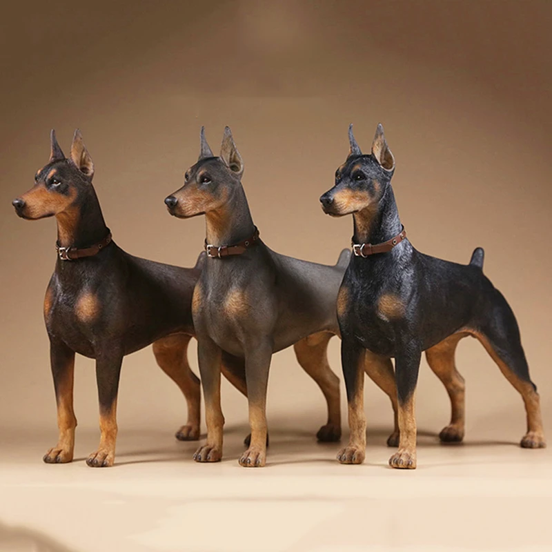 18cm 1 6 Miniature Animal Model Police Dog Doberman Pet Dog Model Kids Toys Gift Model For 12 Action Figure Scene Decoration Action Figures Aliexpress