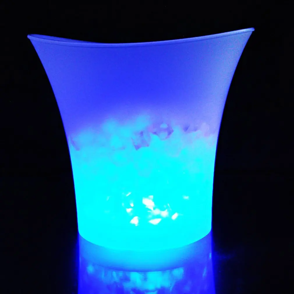 5L Waterproof LED Ice Bucket with Color Light Flashing Cool Bars Nightclubs LED Night Party Champagne Beer Bucket Free Shipping