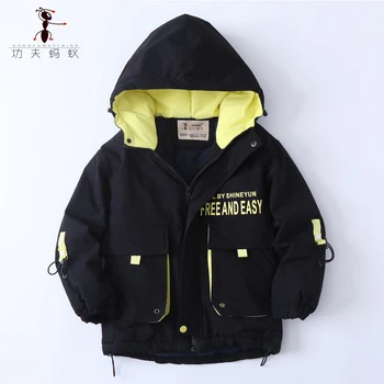 

Children Outdoor Jacket 2019 Winter Jacket For Boys Jacket Kids Hooded Warm Fur Outerwear Coat For Boys Teenage Clothing