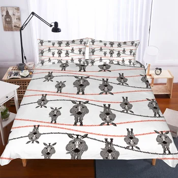 

BEST.WENSD Bedding set cotton boy girls bedding horse 140x210cm 135x200cm Single,double beds Animal duvets cover set modern