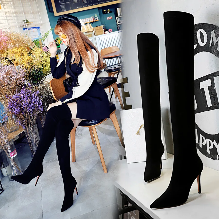 

Lady Boots Lace Up Women's Rubber Shoes Rain Sexy Thigh High Heels High Sexy Luxury Designer Ladies Over-the-knee Fashion