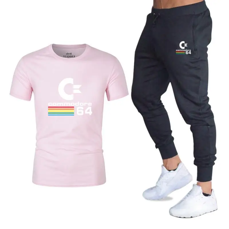 Seller Men's Sets T Shirts+pants Two Pieces Sets Casual Tracksuit Men/Women New Fashion printing suits sportwear Gyms Fitness trousers
