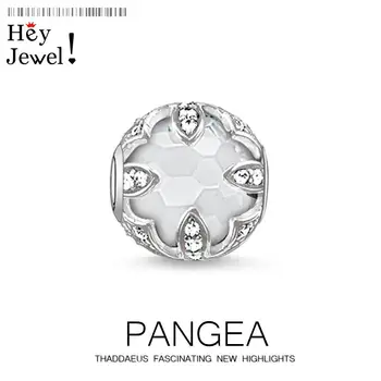 

Beads White Lotus,2017 Componen Silver & Rhinestone Beads Fits Bracelet Europe Necklace Jewelry Accessories Gift For Women & Men