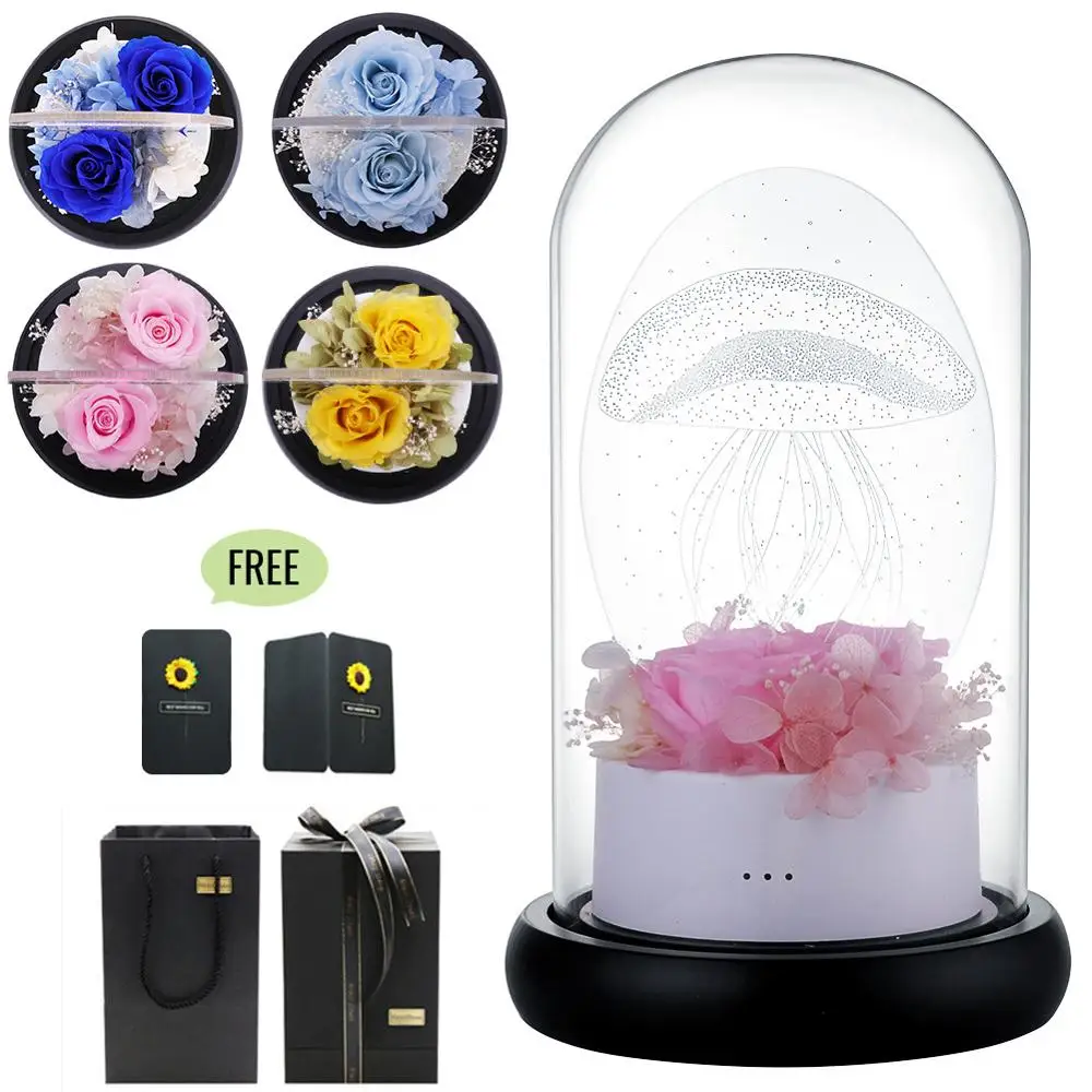 New Sale Enchanted Rose Last Forever in Glass Soft LED Light Flower Valentine's Day Anniversary Romantic Birthday Christmas Gift