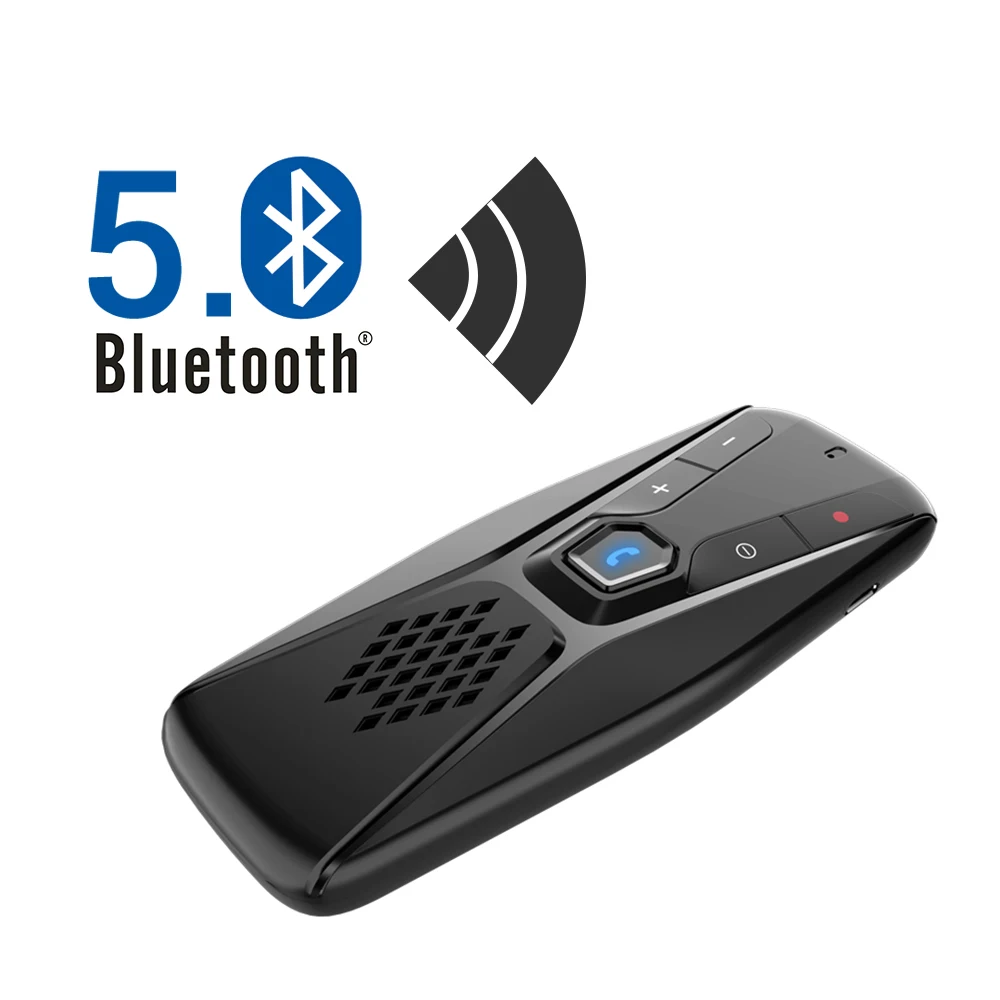 AOSHIKE Handsfree Bluetooth автомобильный комплект беспроводной динамик авто солнцезащитный козырек MP3 плеер Bluetooth 5,0 динамик телефон для телефона Hands Free - Название цвета: Black