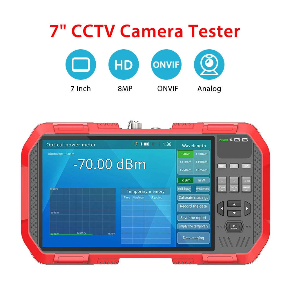 

4in1 7" IP CCTV Camera Tester TVI CVI AHD Analog Combine Monitor PTZ POE Security cam Video Cable Testing HDMI Camera Tester