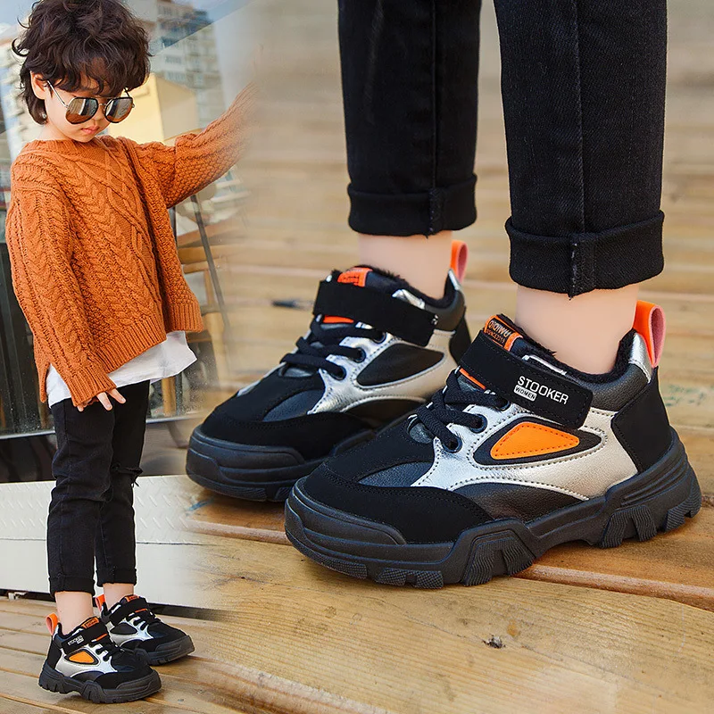 

Children Sports Shoes plus Velvet Warm Dad Shoes 2019 Autumn & Winter New Style BOY'S Cotton-padded Shoes Girls Thick Children'