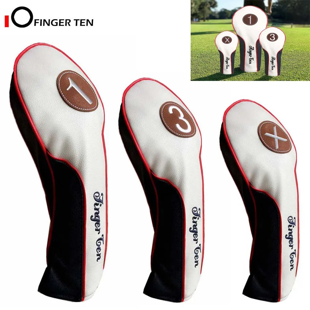 

Golf Head Covers Wood Driver Fairway Rescue Club Cover Deluxe Synthetic Leather 1 3 X Headcover for Men Women