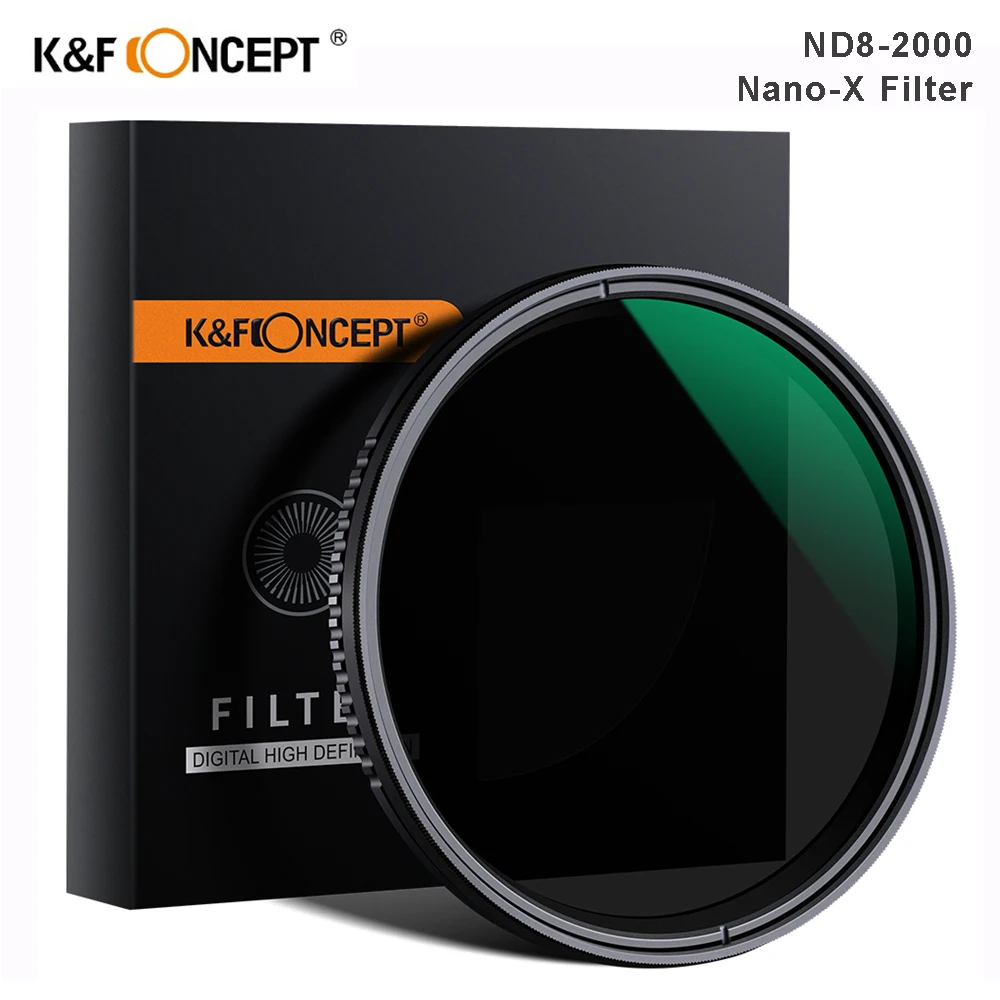 K&F Concept NanoX ND8ND2000 Variable ND Filter 37mm 49mm 52mm 67mm