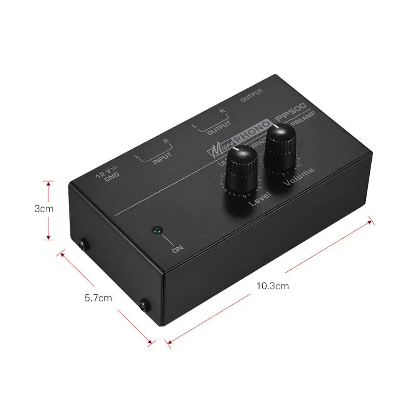 PP500 Phono предусилитель с регулятором громкости уровня RCA 1/" TRS EU Plug