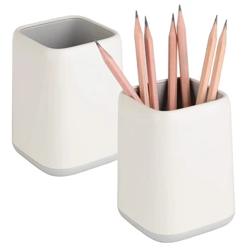 

2 Pack Desk Pen Holder, Pen Cup Makeup Brush Holder, Desktop Organizer Pencil Holder for Desk, Office Supplies
