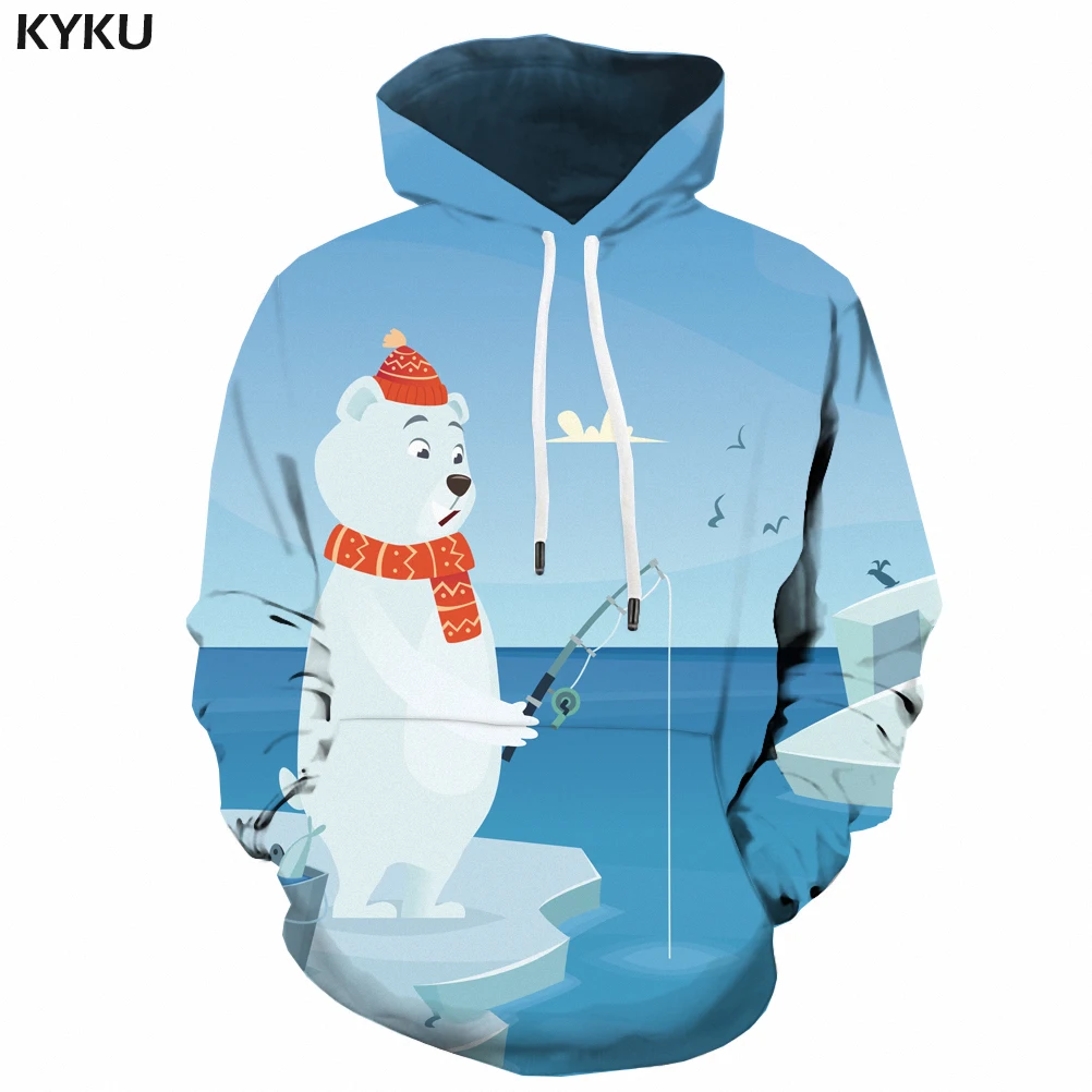 

3d Hoodies Animal Hoodie Men Bear Hoodie Print New Year 3d Printed Fishing Hoody Anime Mens Clothing Hip Hop Pullover Fashion