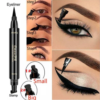

1pc Double Headed Liquid Eyeliner Pencil Waterproof Lasting Black Stamp Eye Liner Quick Drying Eyeliner maquiagem TSLM2
