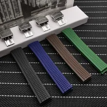 Высокое качество 21 мм черный коричневый синий зеленый силиконовый резиновый ремешок для часов для Patek Aquanaut philpe для 5164a 5167a-001 ремешок