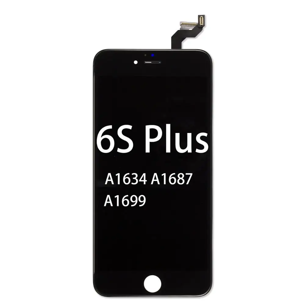 Черный/белый класс AAA+ ЖК-дисплей для iPhone 5 5S 6 6 S 7 3D сенсорный дигитайзер сборка экрана Ecran Замена+ закаленное стекло - Цвет: for 6s Plus Black