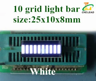 20pcs 25*10mm light bar 10 grid digital tube Red Green Blue Yellow White LED digital light bar 10 segment LED display