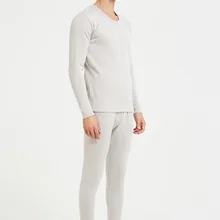 Шелковое плюшевое теплое нижнее белье костюм толстый плюш морозостойкий круглый воротник Мужское нижнее белье осенняя одежда и брюки LVFAN ZC0001