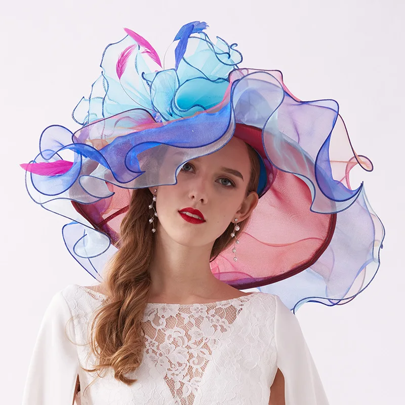 Модные свадебные шляпы для невесты, вечерние шляпы для женщин, элегантные официальные аксессуары для свадебной прически, 9 цветов, для невесты