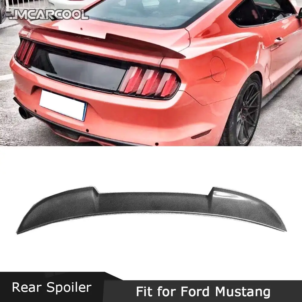 

Carbon Fiber Material Rear Trunk Lip Wings Spoiler Fit for Ford Mustang GT V8 V6 GT350R Coupe 2 Door 2015-2020 Auto Car Style