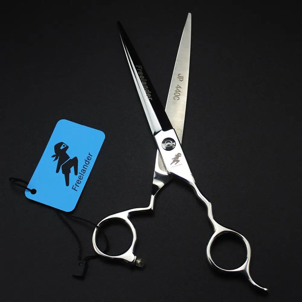 

7.0" Professional Pet Grooming Scissors Dog Hair Cutting Scissors Steel 440C Curved handle Shears Animal Pets Haircut Scissors