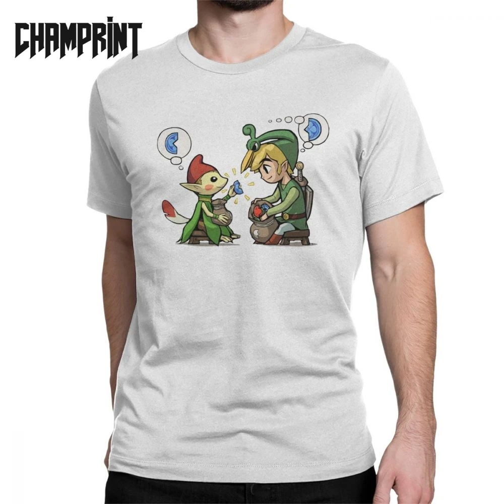 

The Legend Of Zelda The Minish Cap The Legend Of Stones T Shirt Men Pure Cotton T-Shirt Adventure Link Game Tees Short Sleeve