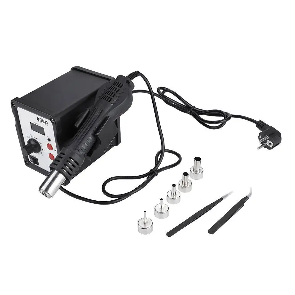 

868D 220V Hot Air Blower Heat Gun Intelligent Detection Rework Solder Station LED Display for Precise Temperature Control