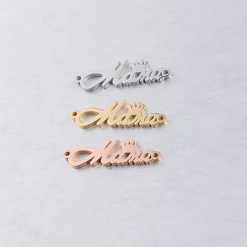 

100% Stainless Steel Letter Mama Charms 2 Hole Metal Connector Silver Color/Golden/Rose Golden Mirror Polished Wholesale 20pcs