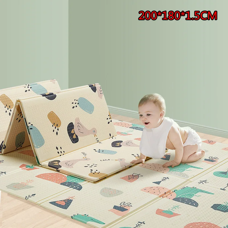 

Foldable Cartoon Baby Play Mat Xpe Puzzle Children's Mat Baby Climbing Pad Kids Rug Baby Games Mats 200*180*1.5cm