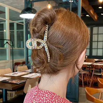 Billige Frauen Kunststoff Frühling Haar Clip Große Größe Hochsteckfrisur Kette Haar Klaue Pferdeschwanz Halter