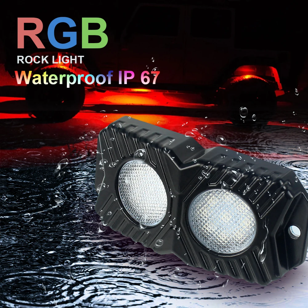 

Wireless Control RGB LED Rock Light Under wheel Bluetooth Multicolor Neon LED Light for Jeep Truck Car ATV SUV Vehicle Boat