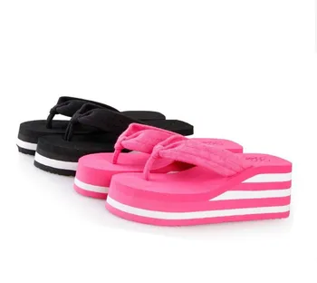 

Summer Casual Lady Shoes Flip-Flops Fashion Wedges Thick Thick Beach Slippers Candy Color Wedges Thick Shoes Woman Zapatos #25