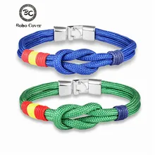 Трендовый браслет для пары с флагом страны Испании, для женщин, бесконечность, красочные браслеты для выживания, веревка, якорь, для мужчин, femme, подарки на удачу, Pulseira