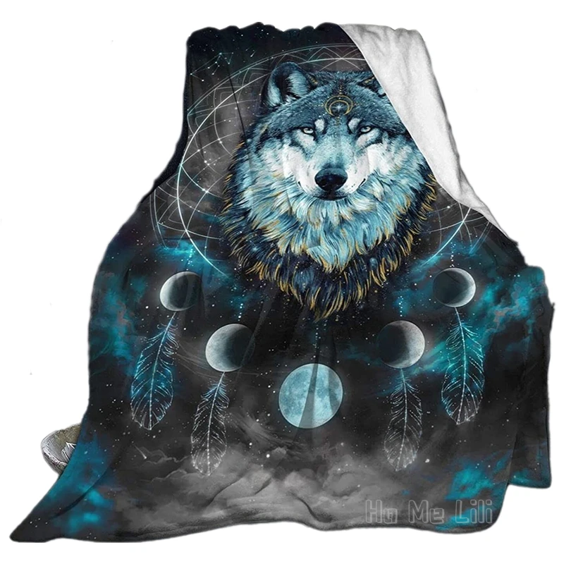 

Ultra-soft Lion Tiger Wolf And Moon Phase By Ho Me Lili Flannel Blanket For Couch Bed Sofa Warm And Cozy For All Seasons