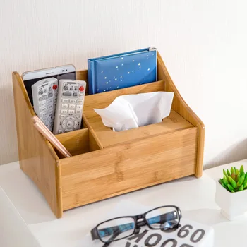 

Wooden Desktop Remote Control Storage Box Coffee Table Tissue Box Living Room Mobile Phone Stationery Finishing Box