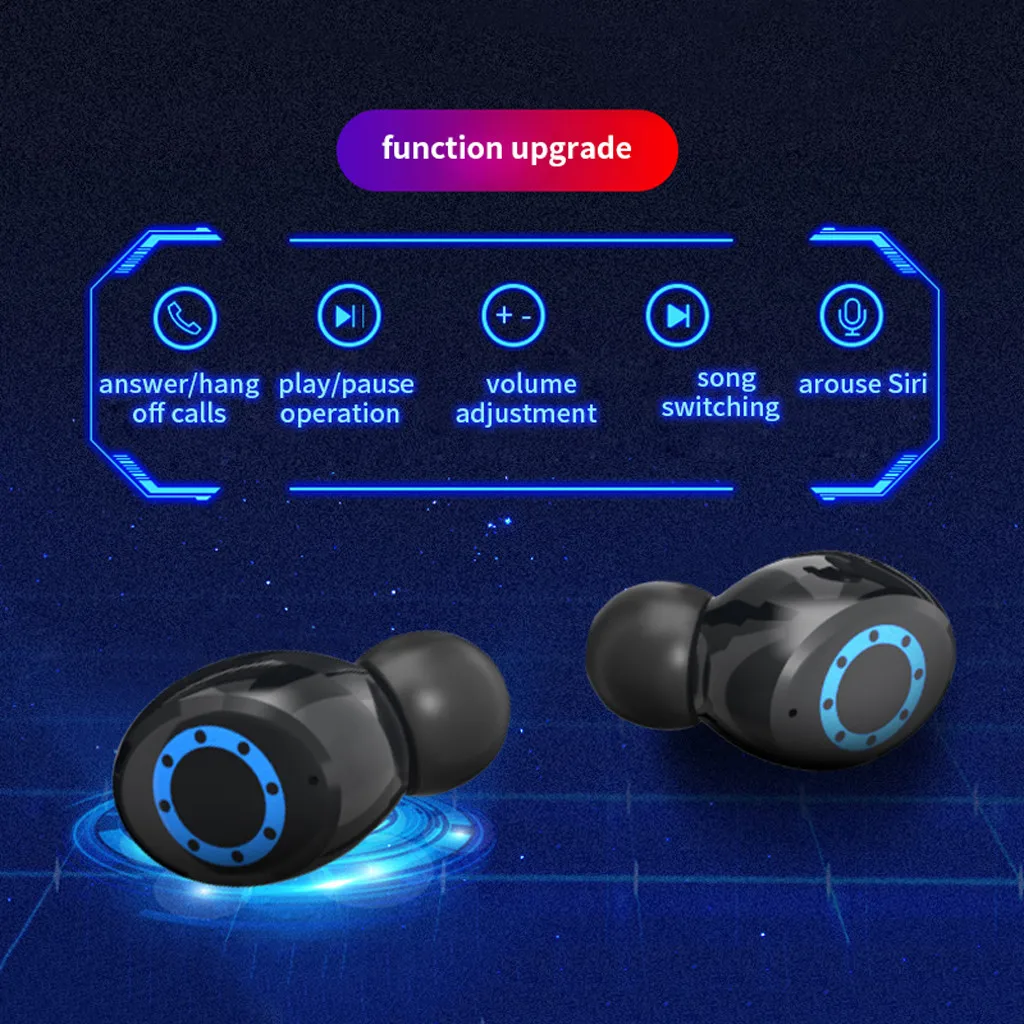 20# TWS Bluetooth наушники с микрофоном светодиодный дисплей беспроводные Bluetooth наушники водонепроницаемые шумоподавляющие гарнитуры