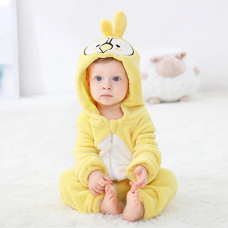 Детские комбинезоны, одежда для мальчиков и девочек костюм для новорожденных комбинезон с изображением свинки, комбинезон для младенцев, зимние пижамы-комбинезоны для малышей, ropa de bebes - Цвет: Parrot