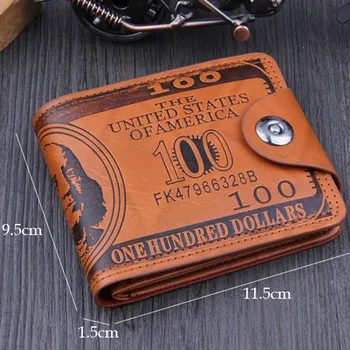 

2020 Fashion Hot Sale Men's Wallets Dollar Price Pattern Designer US Dollar Bill Wallet Brown Leather Wallet Free Shipping#LR5