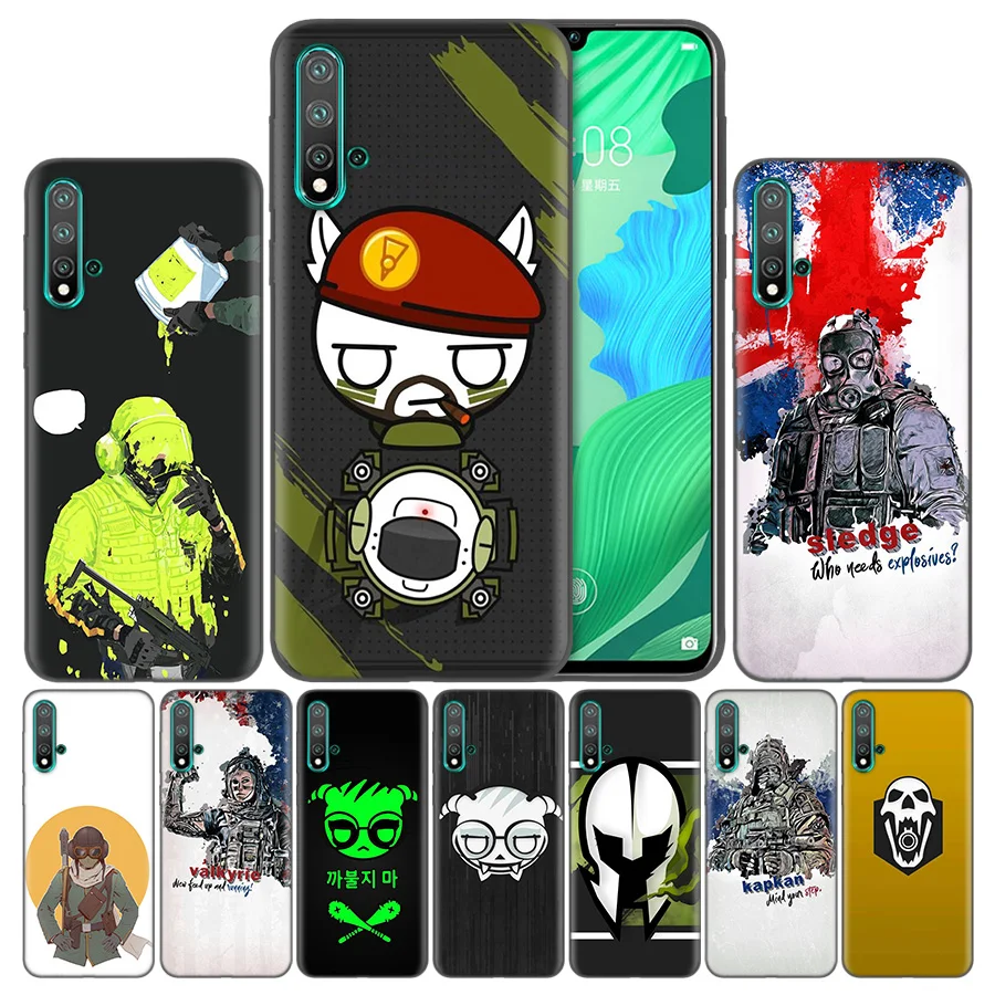 

TPU Silicon Cover Shell For Huawei Honor 8A 8C 8S 8X 9X 9 10 20 Pro Lite Play 20i 7C Luxury Phone Case Voltron Rainbow Six Siege