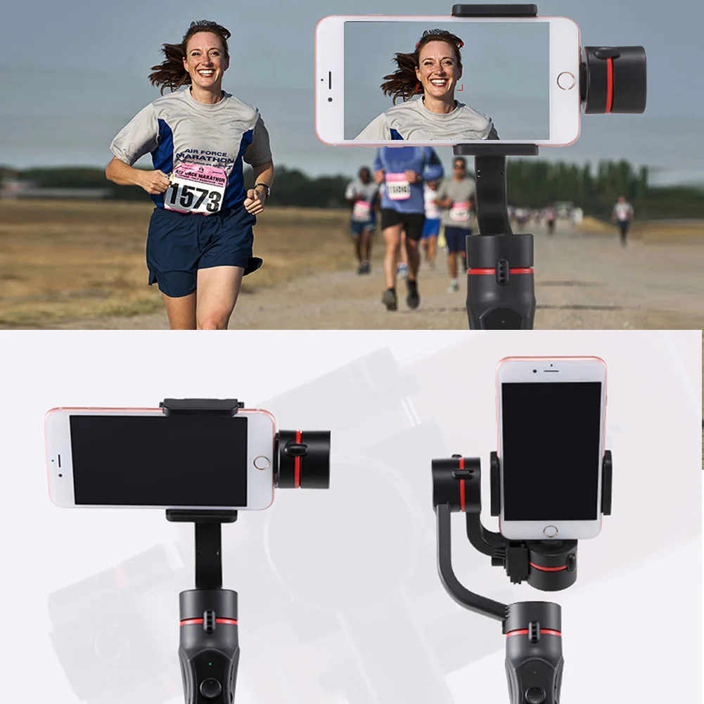 

H2 3 Axis Universal Vlog Live Outdoor Video Record Selfie USB Charging Support Smartphone Stabilizer Handheld Gimbal Extension